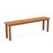 Natural 59 Inch Wooden Patio Dining Backless Bench with Teak Oil Finish and Slatted Seat